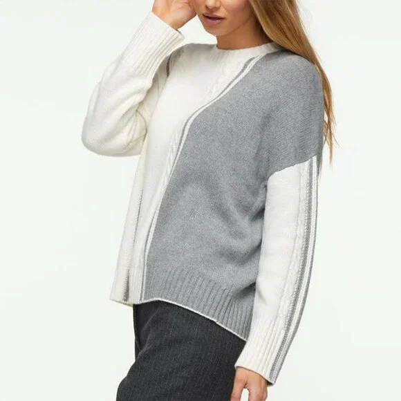 Zaket & Plover Wool Blend Cable Trim Sweater - Picture 7 of 11